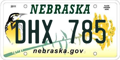 NE license plate DHX785