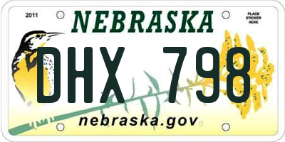 NE license plate DHX798