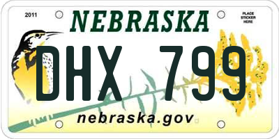 NE license plate DHX799