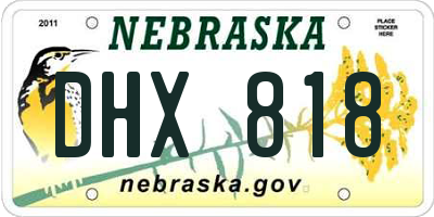 NE license plate DHX818