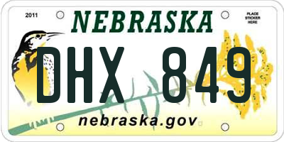 NE license plate DHX849