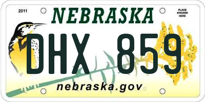 NE license plate DHX859