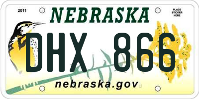 NE license plate DHX866
