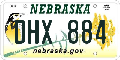 NE license plate DHX884
