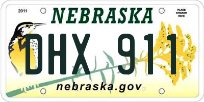 NE license plate DHX911