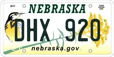 NE license plate DHX920
