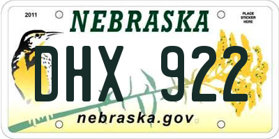NE license plate DHX922