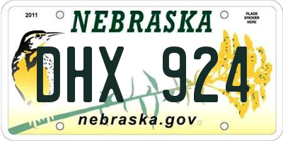 NE license plate DHX924