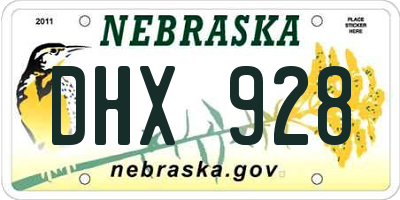 NE license plate DHX928