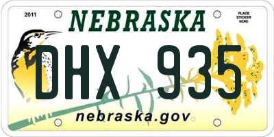 NE license plate DHX935