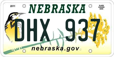 NE license plate DHX937