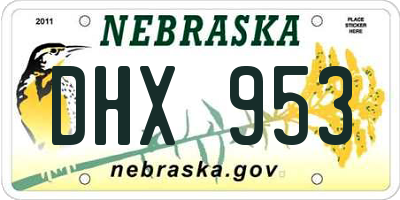 NE license plate DHX953