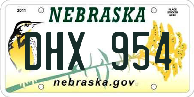 NE license plate DHX954