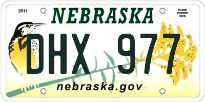 NE license plate DHX977