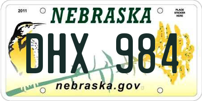 NE license plate DHX984