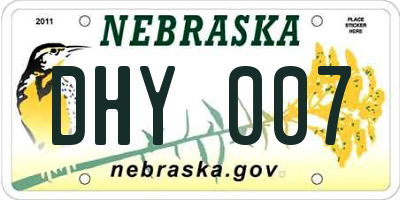 NE license plate DHY007