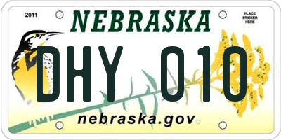 NE license plate DHY010