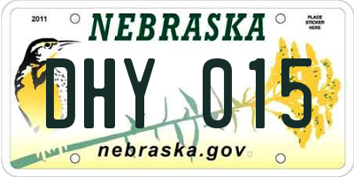 NE license plate DHY015