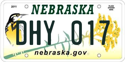 NE license plate DHY017