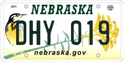 NE license plate DHY019