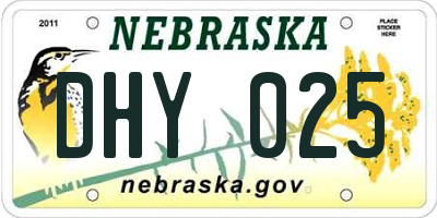 NE license plate DHY025