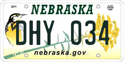 NE license plate DHY034