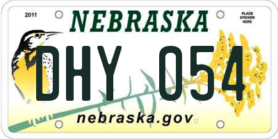 NE license plate DHY054