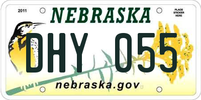 NE license plate DHY055
