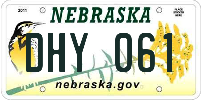 NE license plate DHY061