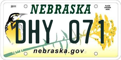 NE license plate DHY071