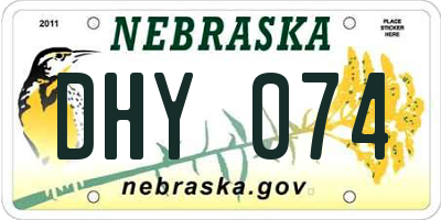 NE license plate DHY074