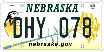 NE license plate DHY078
