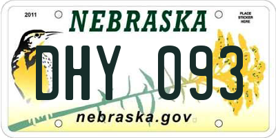 NE license plate DHY093