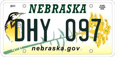 NE license plate DHY097