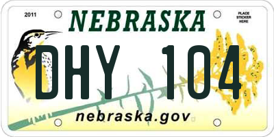 NE license plate DHY104