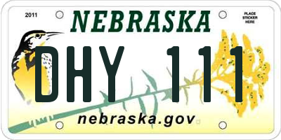NE license plate DHY111