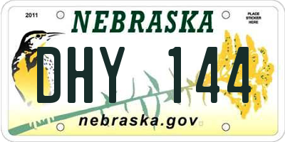 NE license plate DHY144