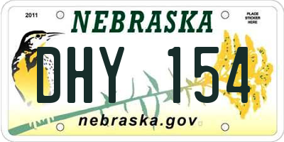 NE license plate DHY154