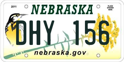 NE license plate DHY156