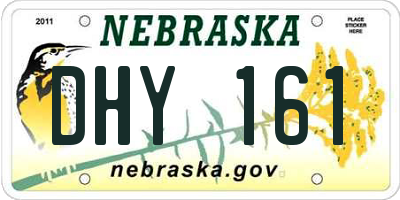 NE license plate DHY161