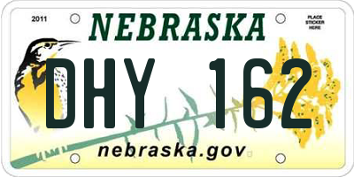 NE license plate DHY162