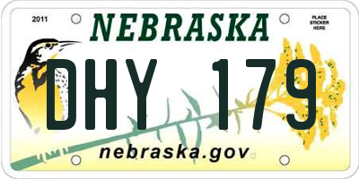 NE license plate DHY179