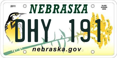 NE license plate DHY191