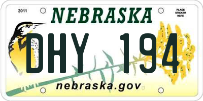 NE license plate DHY194