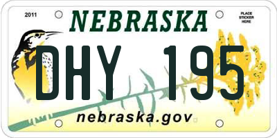 NE license plate DHY195