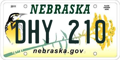 NE license plate DHY210