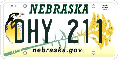 NE license plate DHY211