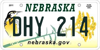NE license plate DHY214