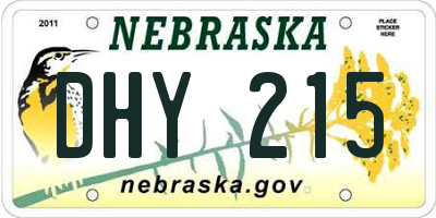 NE license plate DHY215