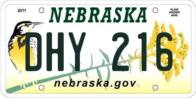 NE license plate DHY216